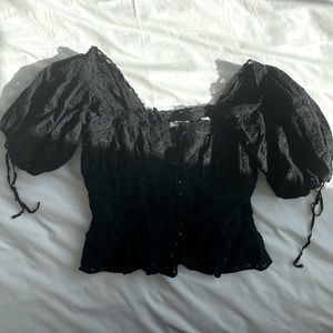 Doen Docia top Black Eyelets sz S